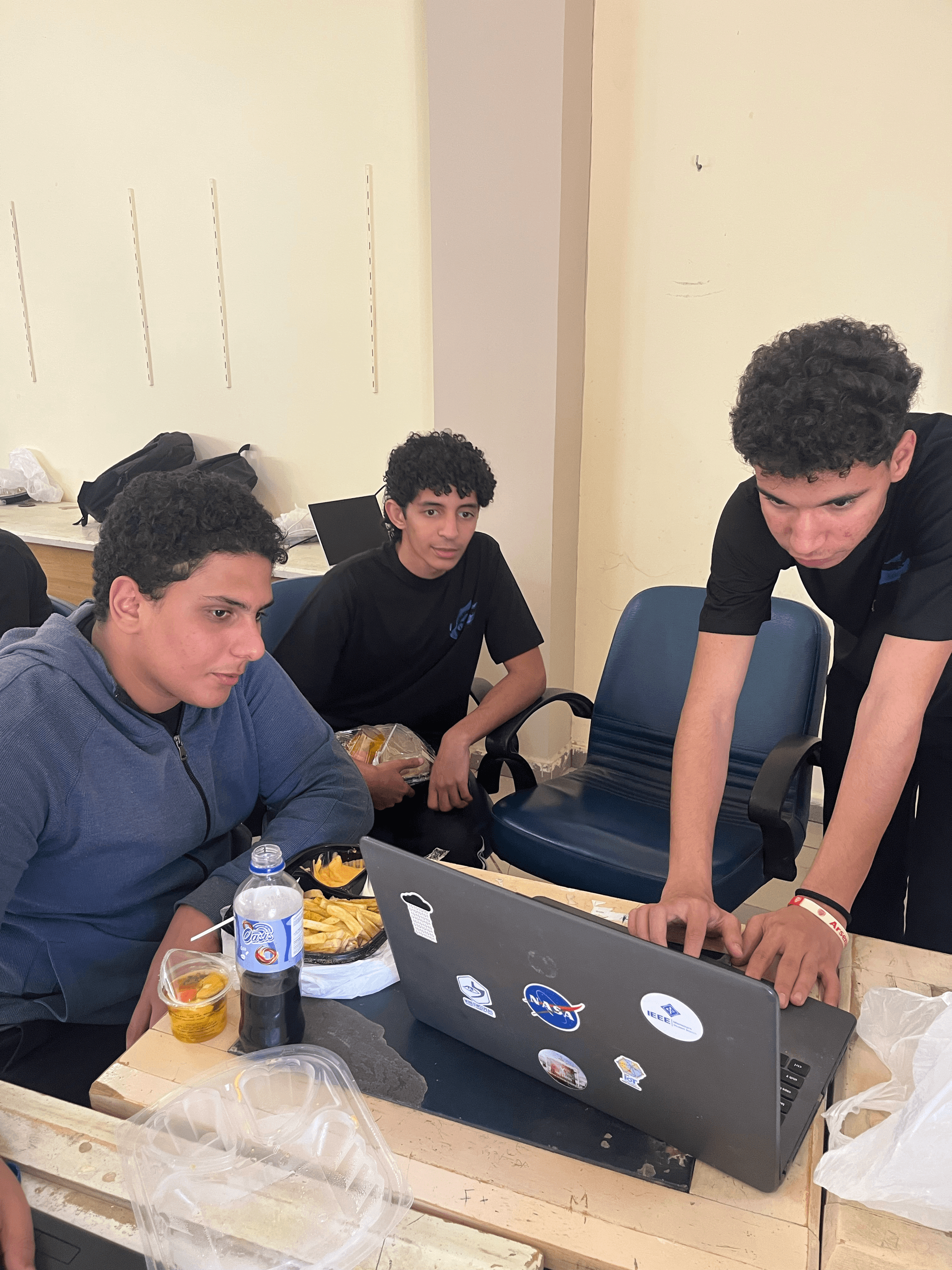 Working on their game — and their plates.